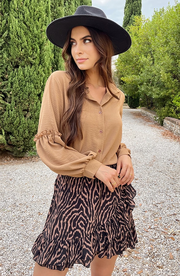 Overslag Zebra Skirt Camel – shoparchief, foto 11