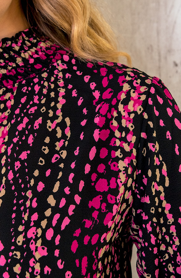 Col Blouse Dots Print Magenta – shoparchief, foto 7