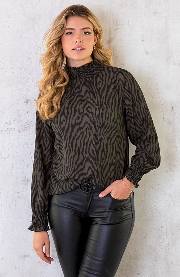 Col Blouse Zebra Army – shoparchief