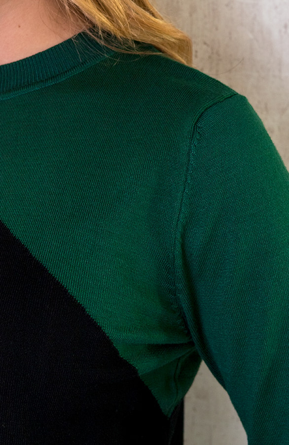 Color Blocking Longsleeve Zwart Smaragd – shoparchief, foto 8
