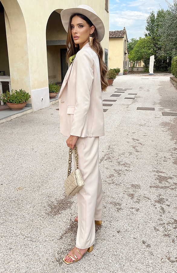 Blazer Met Satijnen Revers Rome Beige – shoparchief, foto 8