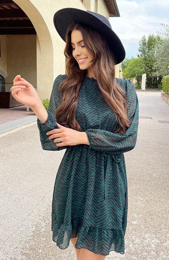 Exclusive Print Dress Smaragd – shoparchief, foto 9