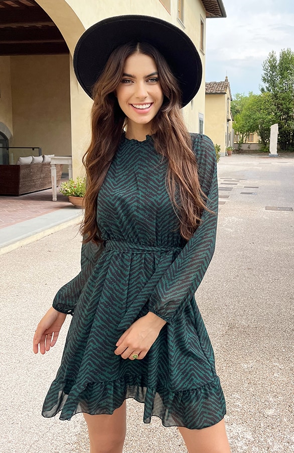 Exclusive Print Dress Smaragd – shoparchief