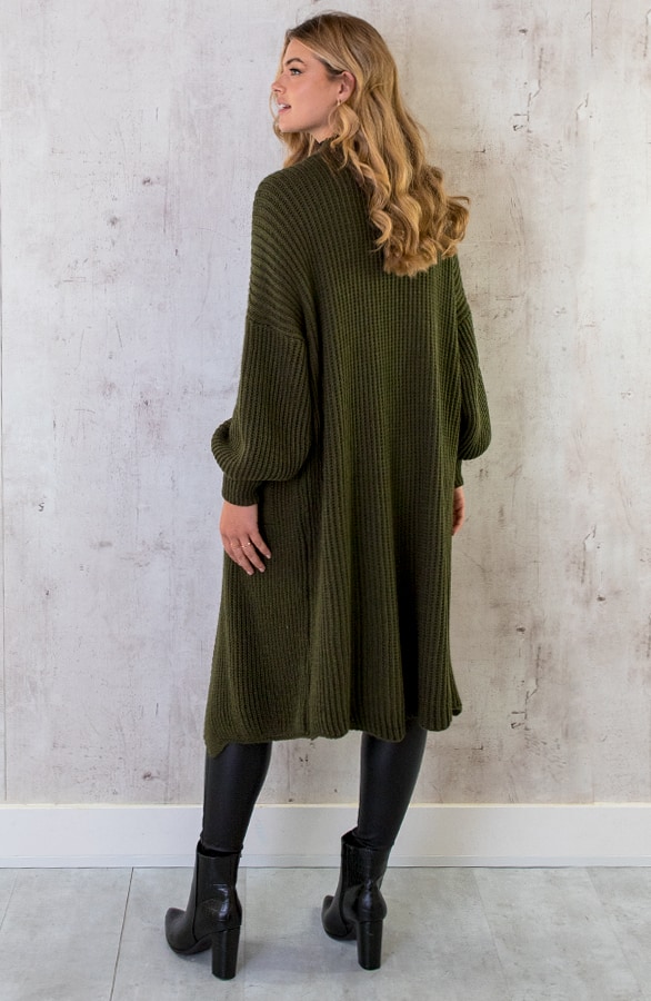 Gebreid Vest Met Zakken Army – shoparchief, foto 6