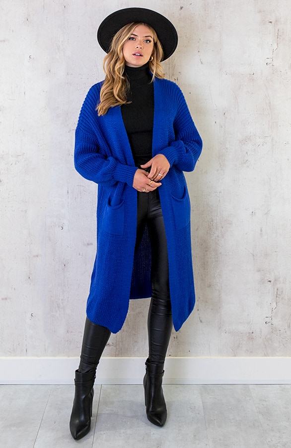 Gebreid Vest Met Zakken Kobalt 2.0 – shoparchief