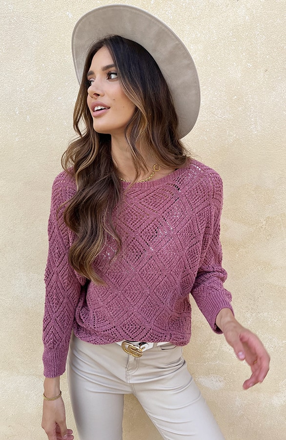 Gehaakte Lurex Top Longsleeve Roze – shoparchief, foto 11