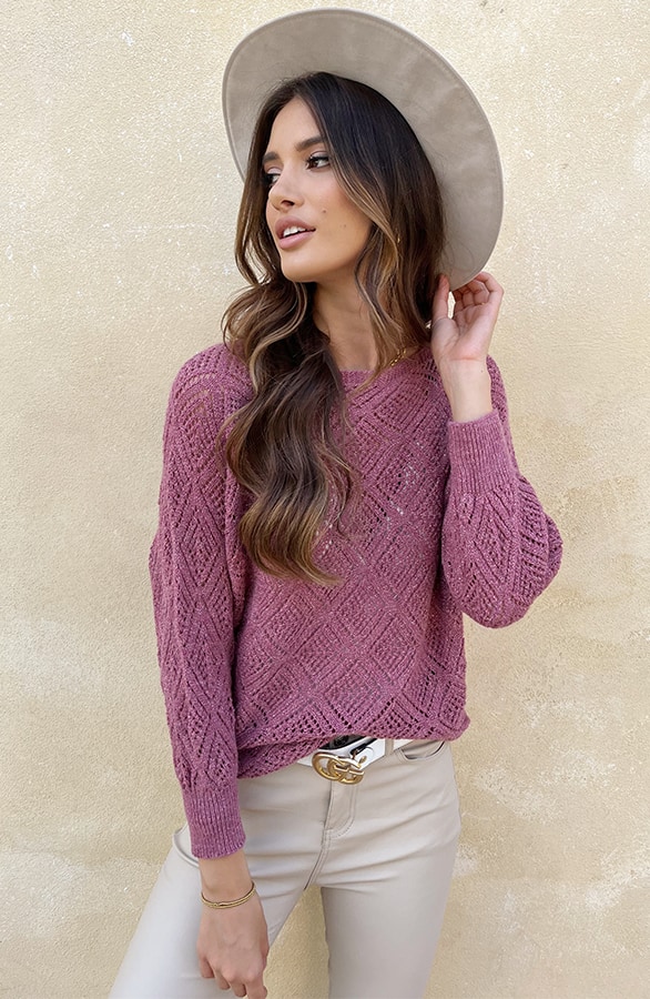 Gehaakte Lurex Top Longsleeve Roze – shoparchief, foto 12