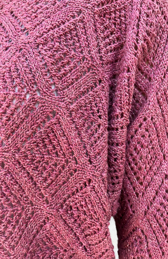 Gehaakte Lurex Top Longsleeve Roze – shoparchief, foto 7
