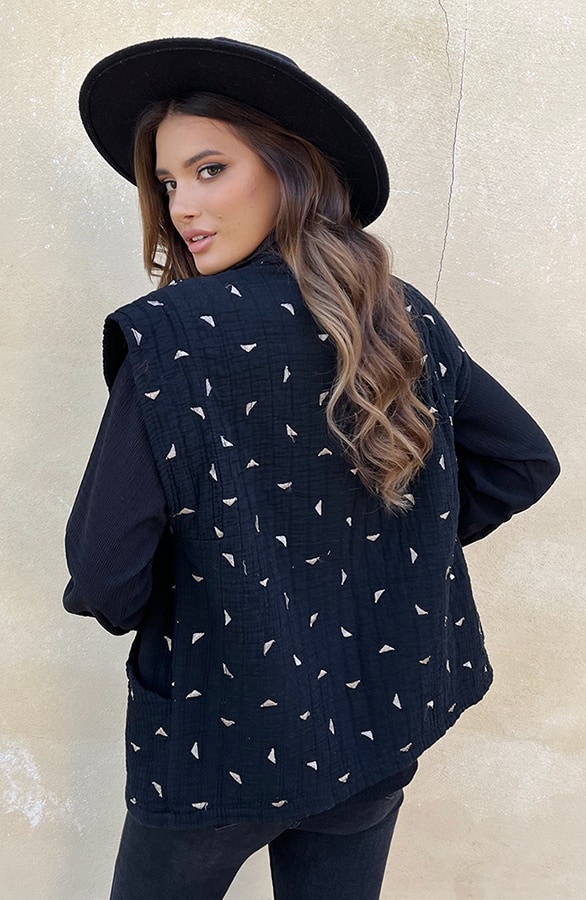 Gilet Gouden Detail Zwart – shoparchief, foto 5