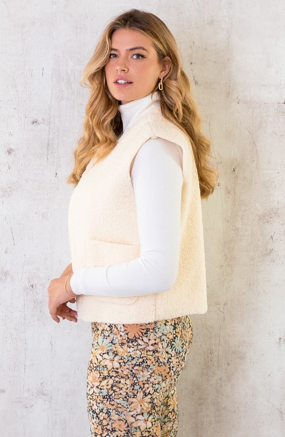 Gilet Pocket Teddy Ecru – shoparchief, foto 4