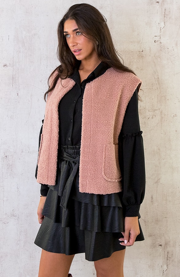 Gilet Pocket Teddy Pastel Roze – shoparchief, foto 6