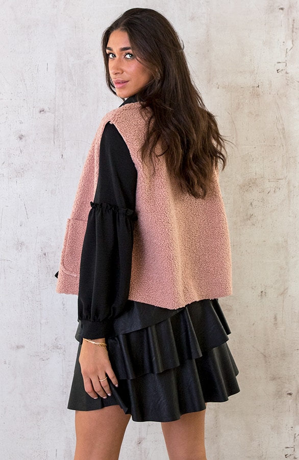 Gilet Pocket Teddy Pastel Roze – shoparchief, foto 7