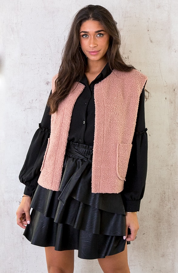 Gilet Pocket Teddy Pastel Roze – shoparchief, foto 3