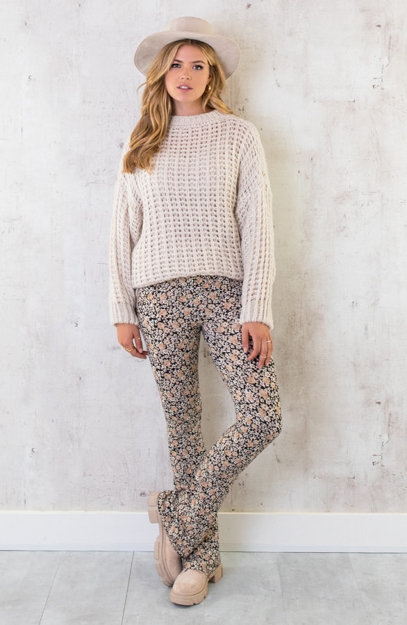 Grofgebreide Oversized Trui Beige – shoparchief, foto 8