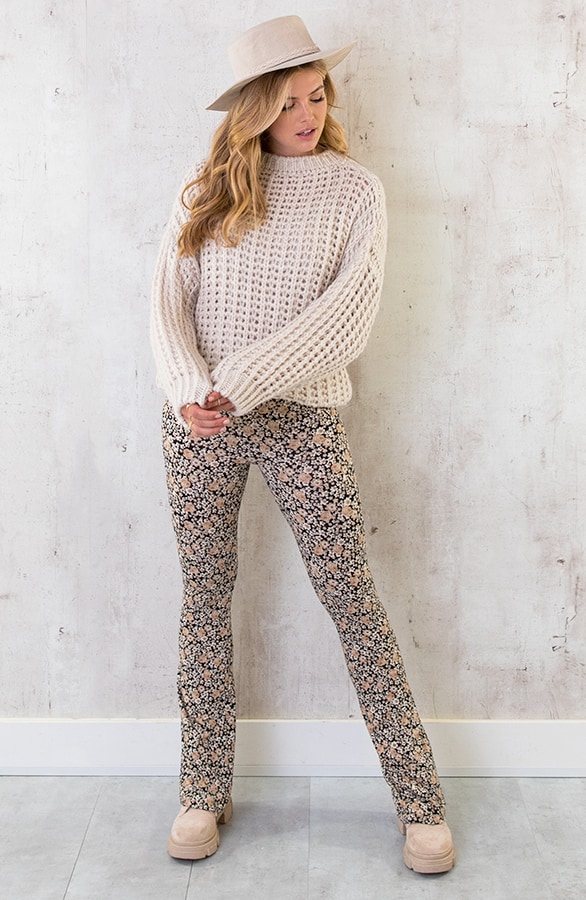 Grofgebreide Oversized Trui Beige – shoparchief, foto 9