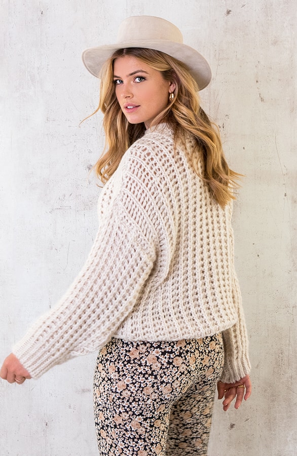 Grofgebreide Oversized Trui Beige – shoparchief, foto 5