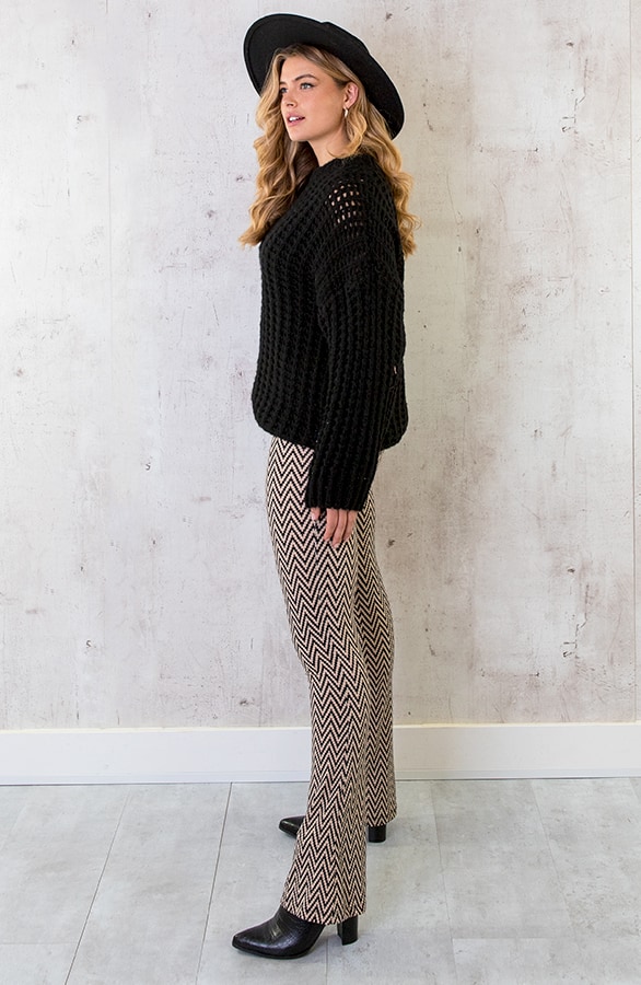 Grofgebreide Oversized Trui Zwart – shoparchief, foto 11