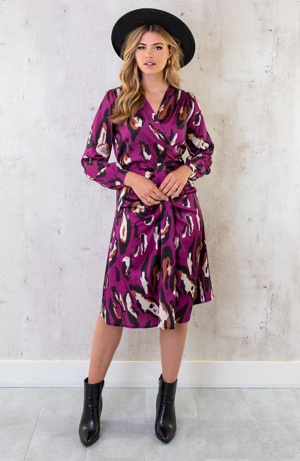 Classy Print Dress Leopard Paars – shoparchief, foto 3