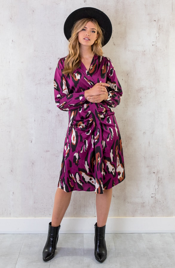 Classy Print Dress Leopard Paars – shoparchief, foto 4
