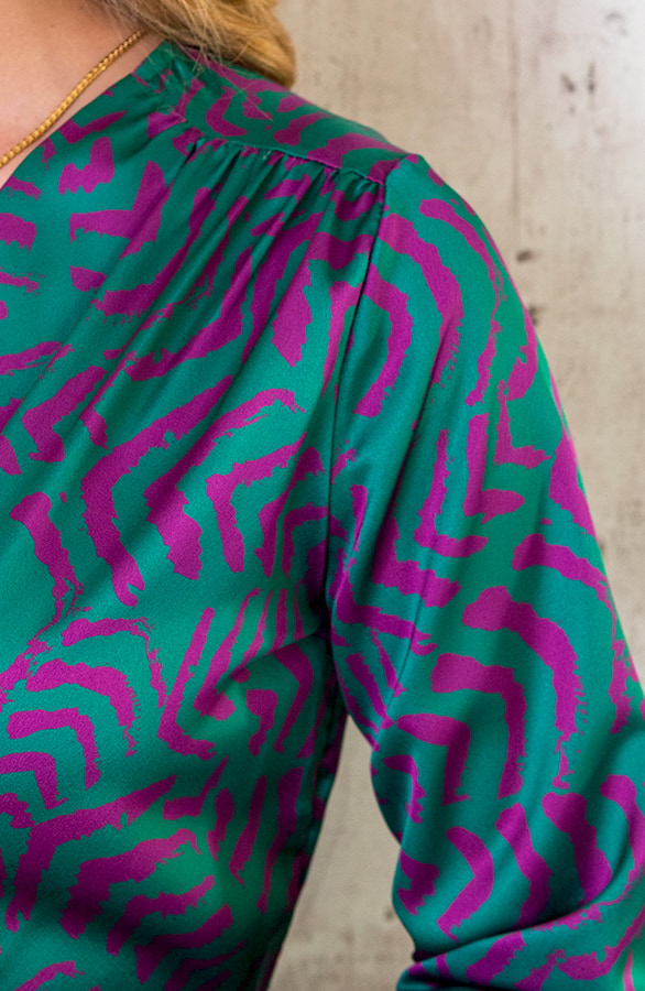 Classy Print Dress Groen Paars – shoparchief, foto 6