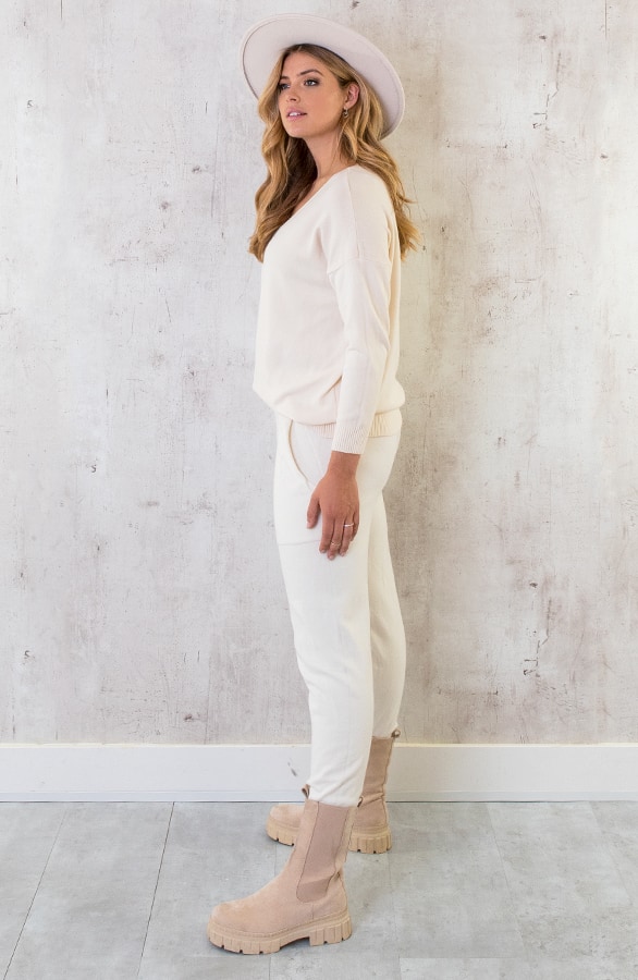 Joggingtrui Met V-hals Beige – shoparchief, foto 11