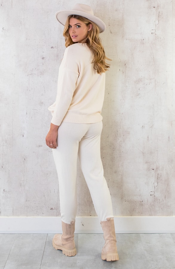 Joggingtrui Met V-hals Beige – shoparchief, foto 12