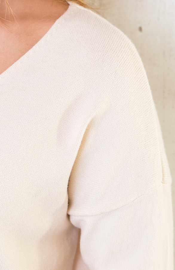 Joggingtrui Met V-hals Beige – shoparchief, foto 8