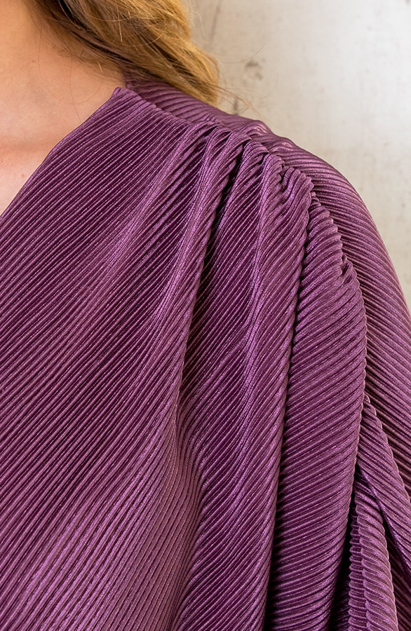 Maxi Plisse Dress Aubergine – shoparchief, foto 5