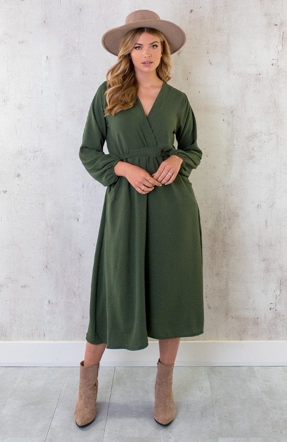 Midi Pocket Dress Army – shoparchief, foto 8