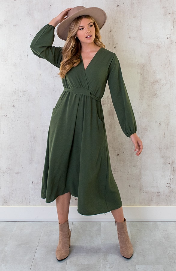 Midi Pocket Dress Army – shoparchief, foto 7