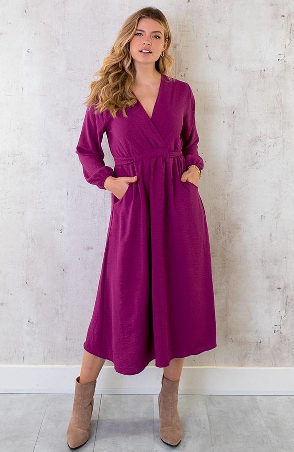 Midi Pocket Dress Magenta – shoparchief, foto 8