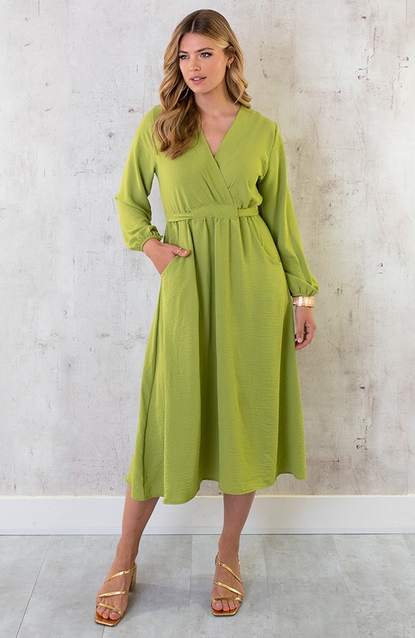 Midi Pocket Dress Olive – shoparchief, foto 3