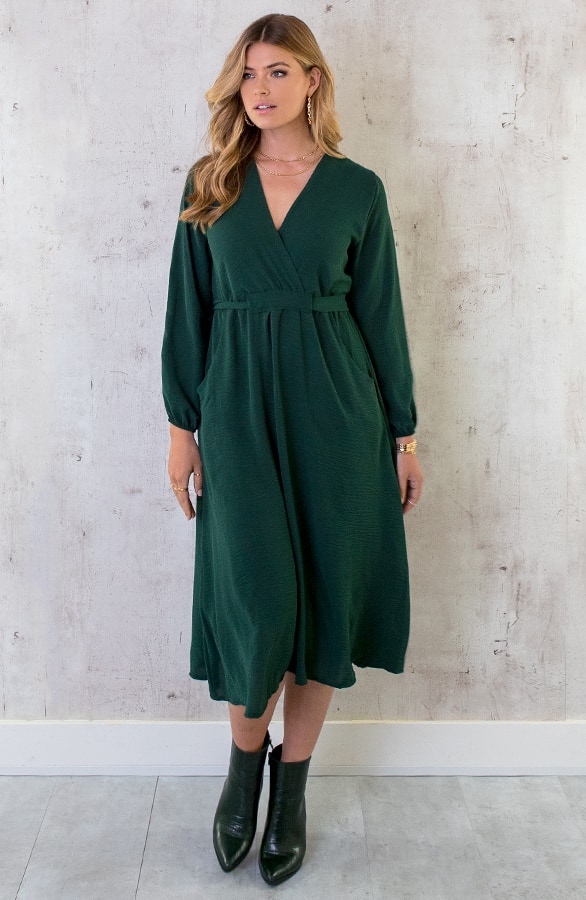 Midi Pocket Dress Smaragd – shoparchief, foto 10