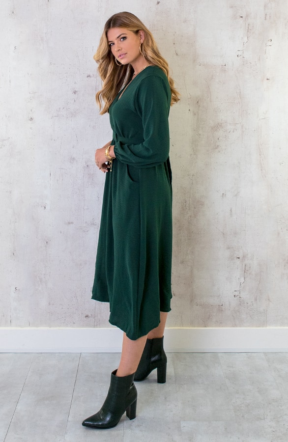 Midi Pocket Dress Smaragd – shoparchief, foto 12