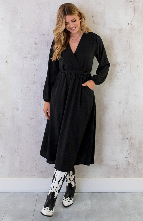 Midi Pocket Dress Zwart – shoparchief, foto 4