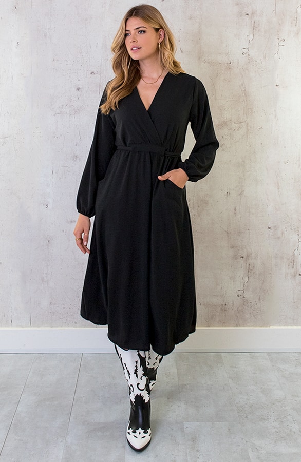 Midi Pocket Dress Zwart – shoparchief, foto 5