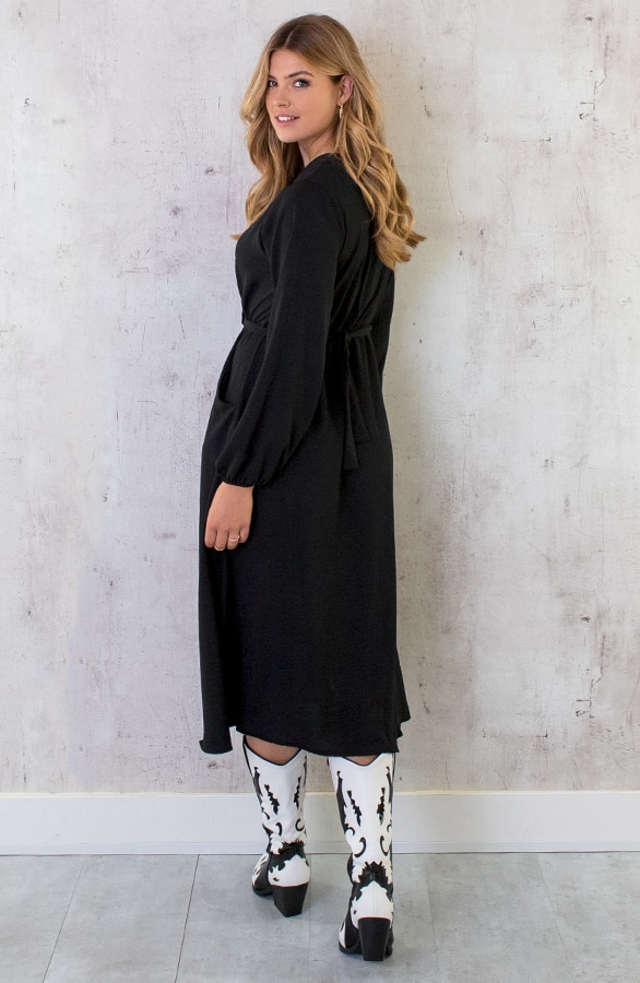 Midi Pocket Dress Zwart – shoparchief, foto 7