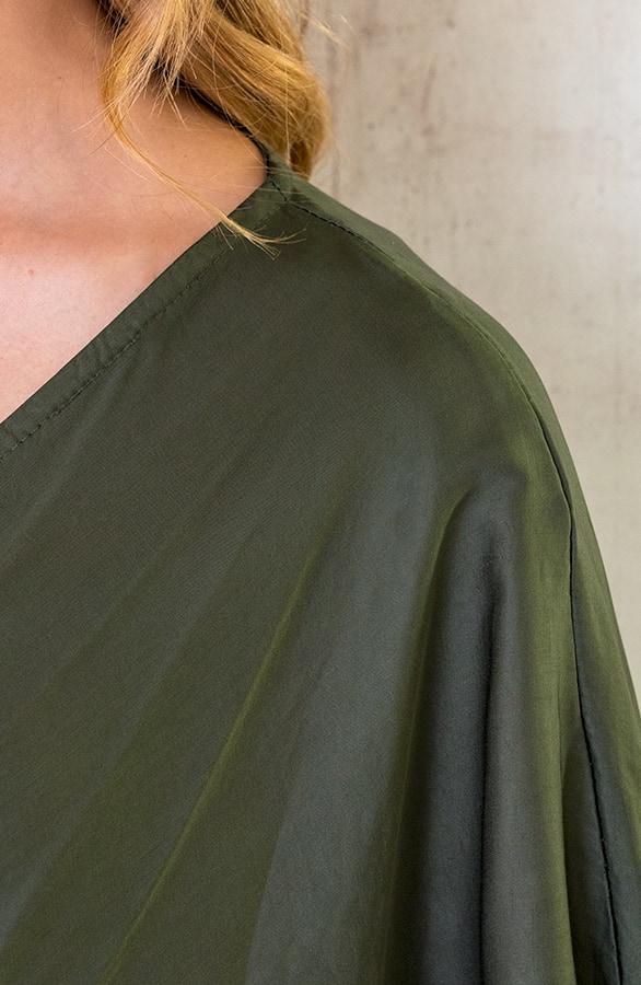Oversized Satin Dress Army – shoparchief, foto 7