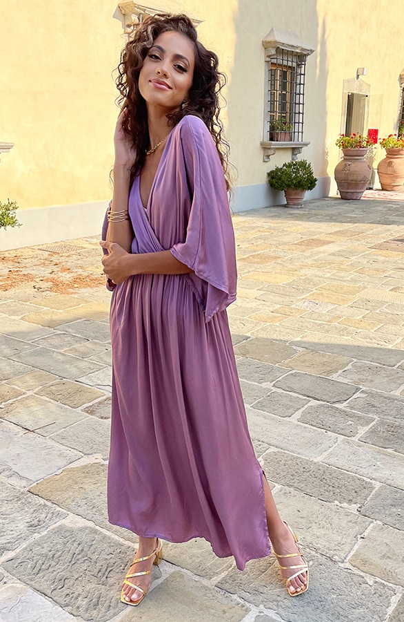 Oversized Satin Dress Mauve – shoparchief