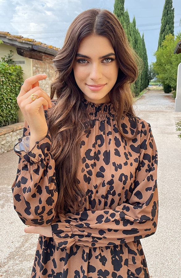 Overslag Col Jurk Leopard Camel – shoparchief, foto 7
