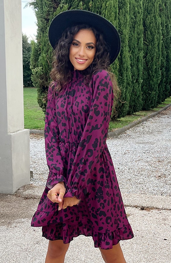 Overslag Col Jurk Leopard Magenta – shoparchief, foto 4