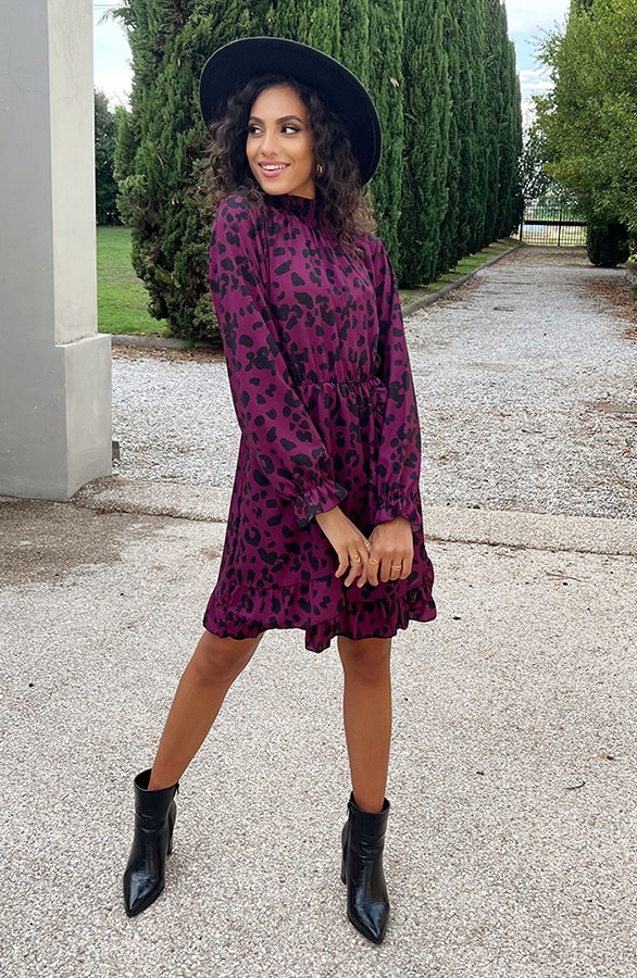 Overslag Col Jurk Leopard Magenta – shoparchief, foto 2
