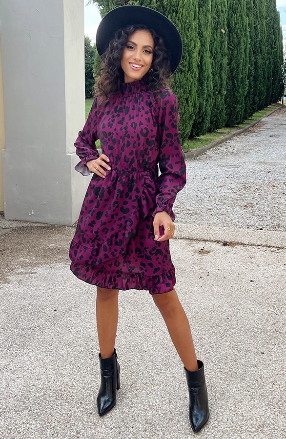 Overslag Col Jurk Leopard Magenta – shoparchief