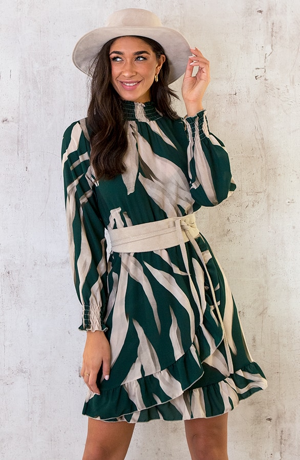 Overslag Col Jurk Zebra Smaragd – shoparchief
