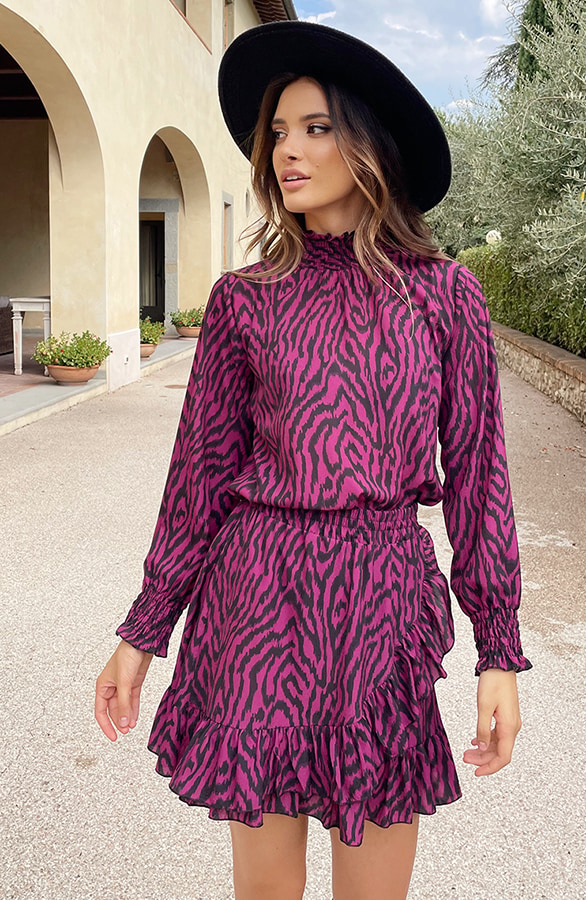 Col Blouse Zebra Magenta – shoparchief, foto 8