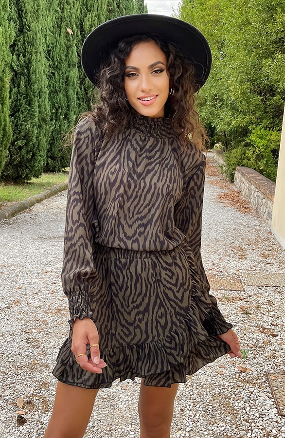 Col Blouse Zebra Army – shoparchief, foto 8
