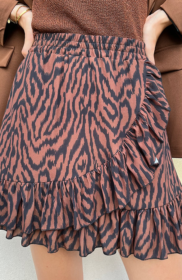 Overslag Zebra Skirt Bruin – shoparchief