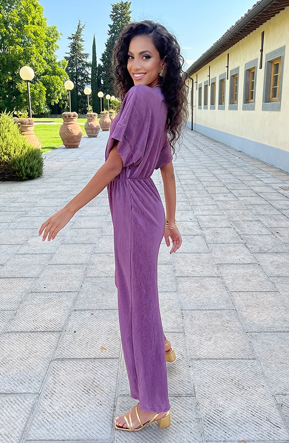 Plisse Jumpsuit Mauve – shoparchief, foto 4