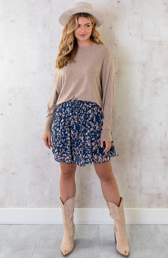 Plooien Rok Stippenprint Blauw – shoparchief, foto 9