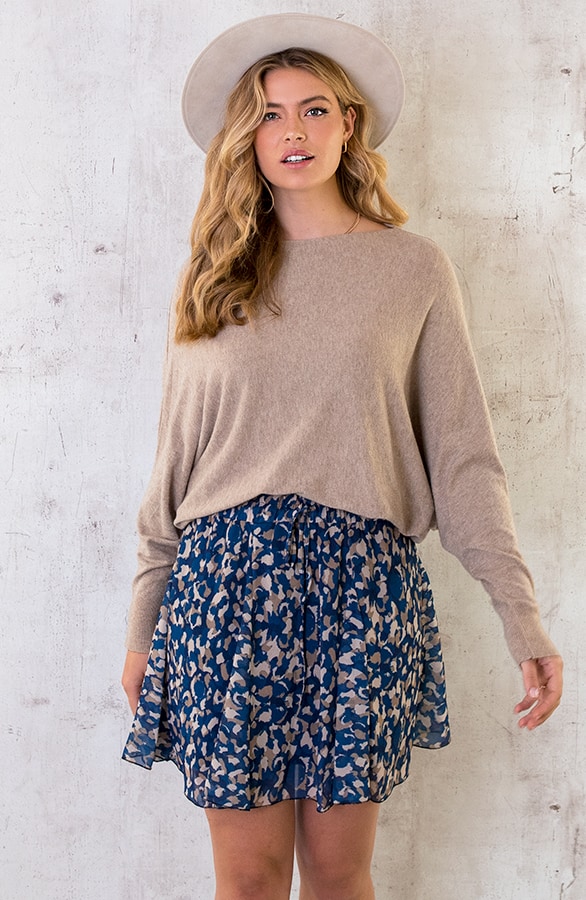 Plooien Rok Stippenprint Blauw – shoparchief, foto 4